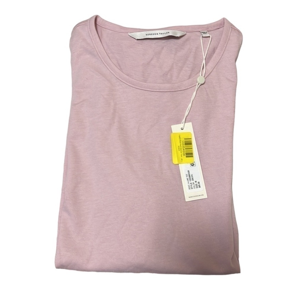 New Rebecca Taylor Light Pink A-line Puff Sleeves T-shirt US M - Picture 4 of 4